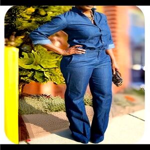 Denim Top & Pants Set